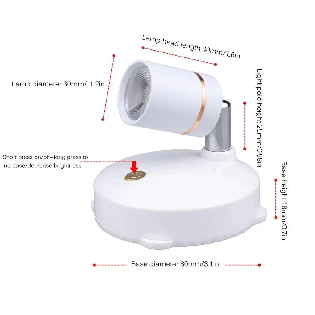 Imagem -06 - Led sem Fio Spotlight Usb Recarregável Luzes Controle Remoto Regulável Rotatable Desk Lamp Display Packs Ajustável