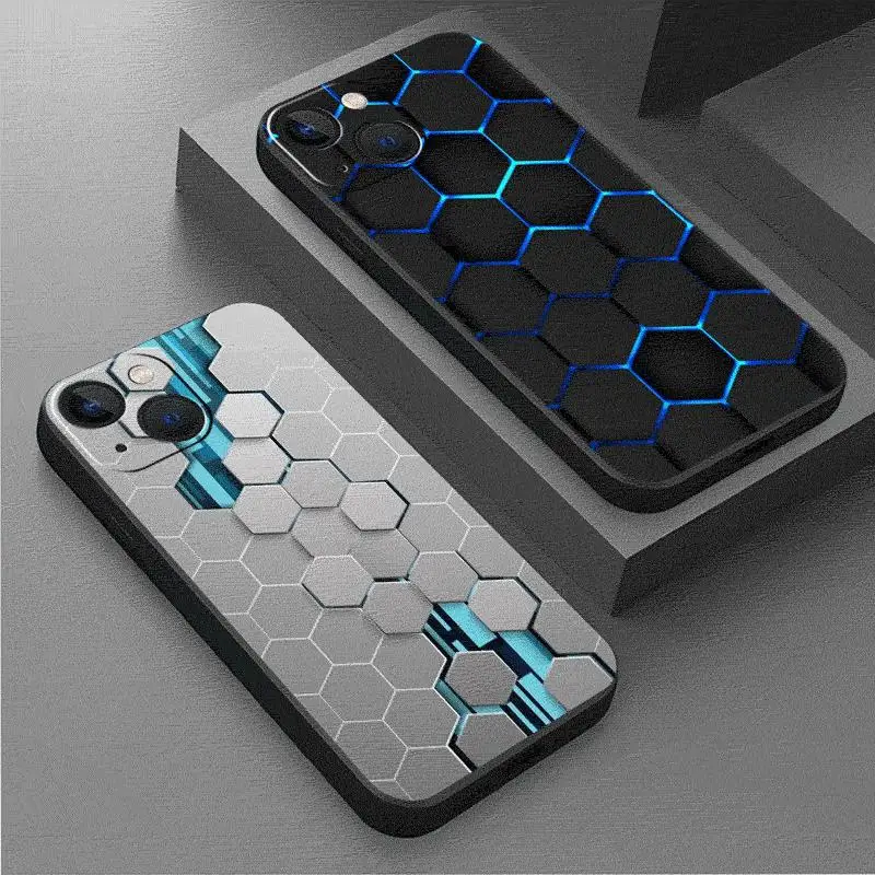 Honeycomb Originality Case For Apple iPhone 11 15 16 14 13 12 Pro 7 X XR XS Max 6 8 Plus SE 2022 15Plus Soft Phone Coque