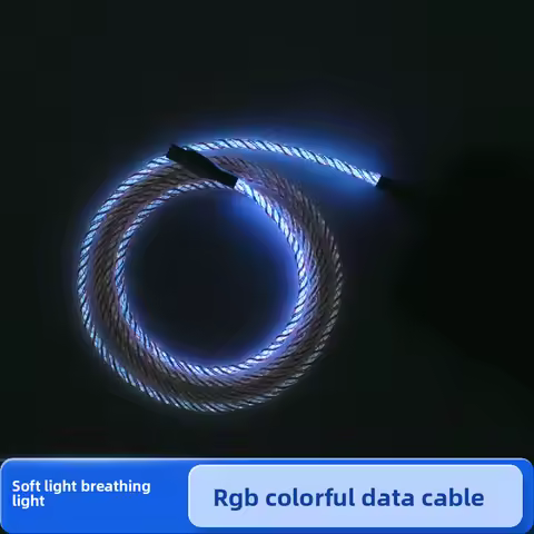 HMLAB RGB Glow Braided Data Cable - Gradient Lighting, USB-A to Type-C &amp; Type-C to Type-C, Perfect for Gaming Keyboard