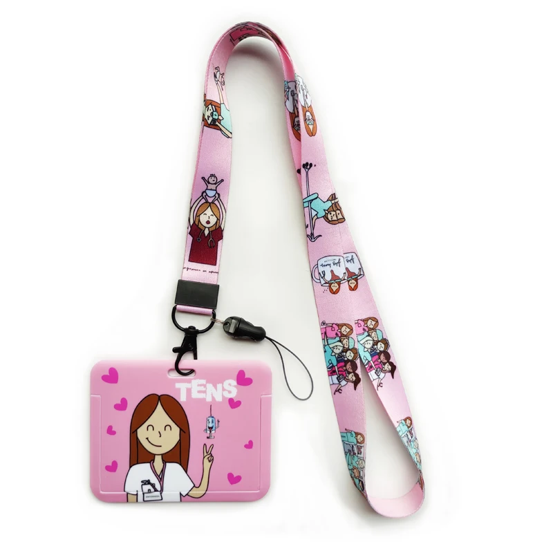 Nursing Technicians ID Badge Holders Lanyards Hospital Worker Card Cover Necktie Ladies Doctor Credit Card Holder Neck Strap