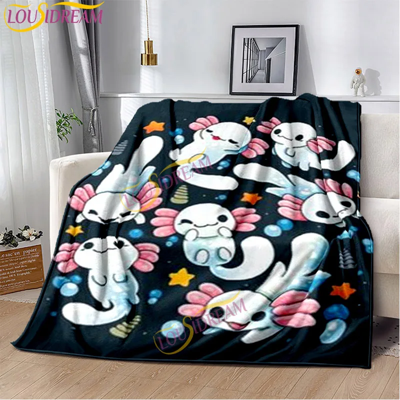 Cartoon animal Ajolote Soft Plush bedding Living Room Sofa Bedroom Bed Blankets Picnic  Printed Cute Axolotl Gift Blanket