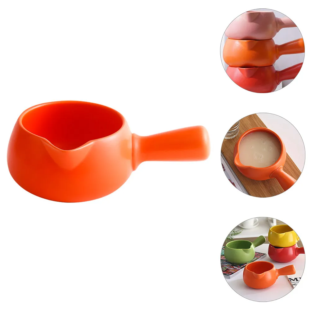 

700Ml Ceramics Milk Pan Professional Non-Stick Multi-Use Soup Noodle Pot for Kitchen Cooking and Heating Milk with Easy Clean