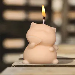 Cute Fat Cat Silicone Candle Mold Three-Dimensional Animal Aromatherapy Candle Silicone Mold Craft Soap Plaster Making Mold