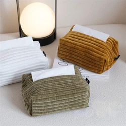 Drop Shipping Modern Simple Velvet Jacquard Tissue Box-like Home and Office Tissue Set Napkin Holder Caja De Pañuelos