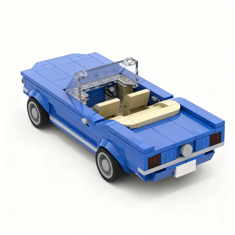 258pcs MOC Fordes Mustangs Convertible First Generation City Model Building Blocks Architecture Christmas Gift Toy 3D Collection