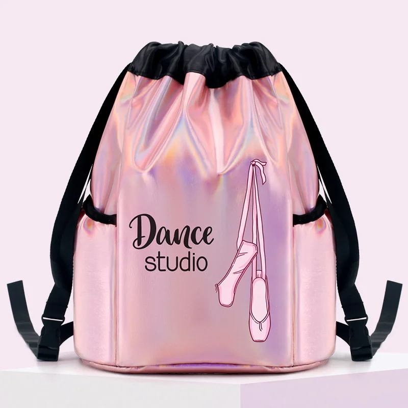 Girls Laser Shiny Ballet Dance Bags Kids Training Shoulder Gym Backpack Child Pocket Handbag For Dancing Ballerina Package