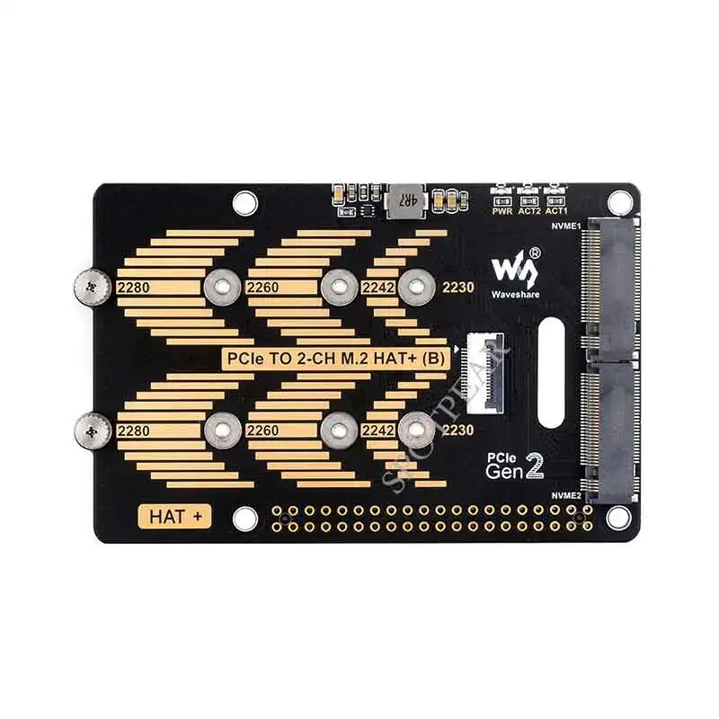 Imagem -06 - Placa Adaptadora Raspberry pi Pcie para 2ch Ssd M.2 Nvme Hat b Pcie Pcie 2280 22422230