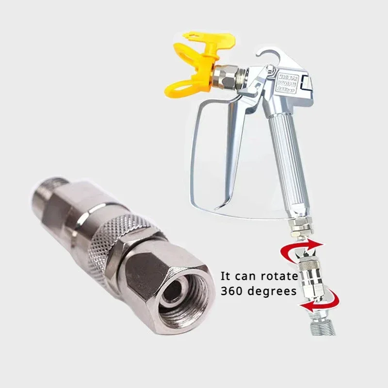 Imagem -05 - Suntool- Airless Mangueira o Articulação Giratória Spray Airless Mangueira Conector do Tubo Polegada 360 Graus de Alta Pressã Aço Inoxidável