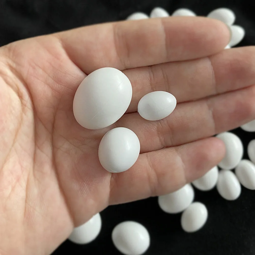 

12Pcs Delicate Plastic Eggs Realistic Multi-Function Egg Props for Graffiti and Easter Decoration Fake Eggs Household Egg Props