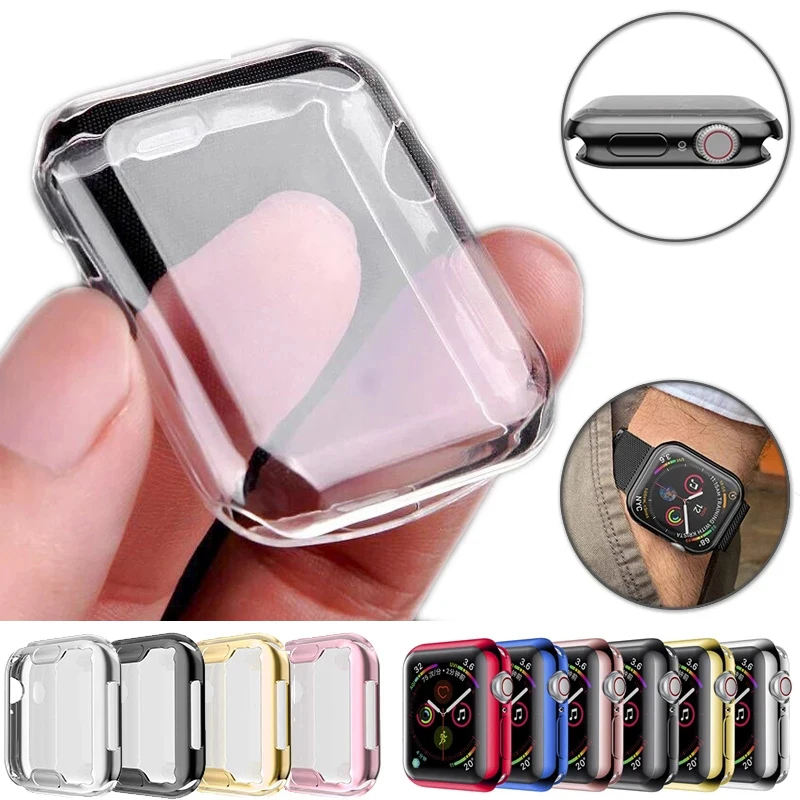 Schutzhülle für Apple Watch Ultra 9 8 7 6 SE 5 4 Displayschutz für iWatch Series 38mm 40mm 41mm 42mm 44mm 45mm 49mm Weiche Transparente Hülle
