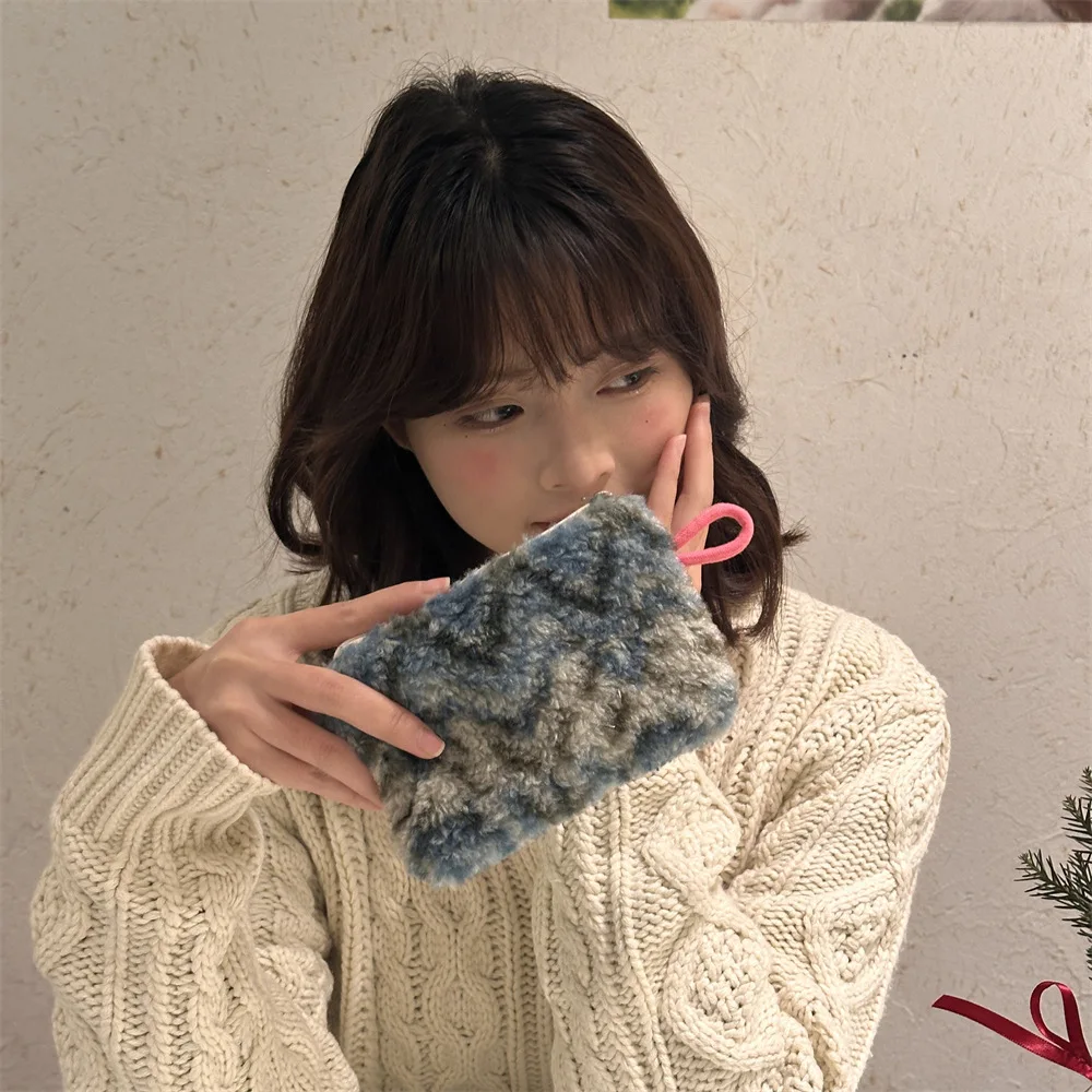 

Ретро-косметичка из плюша с множеством отделений для помады, ключей, карт, кабелей для передачи данных, винтажный дорожный органайзер и кошелек для мелочи для женщин