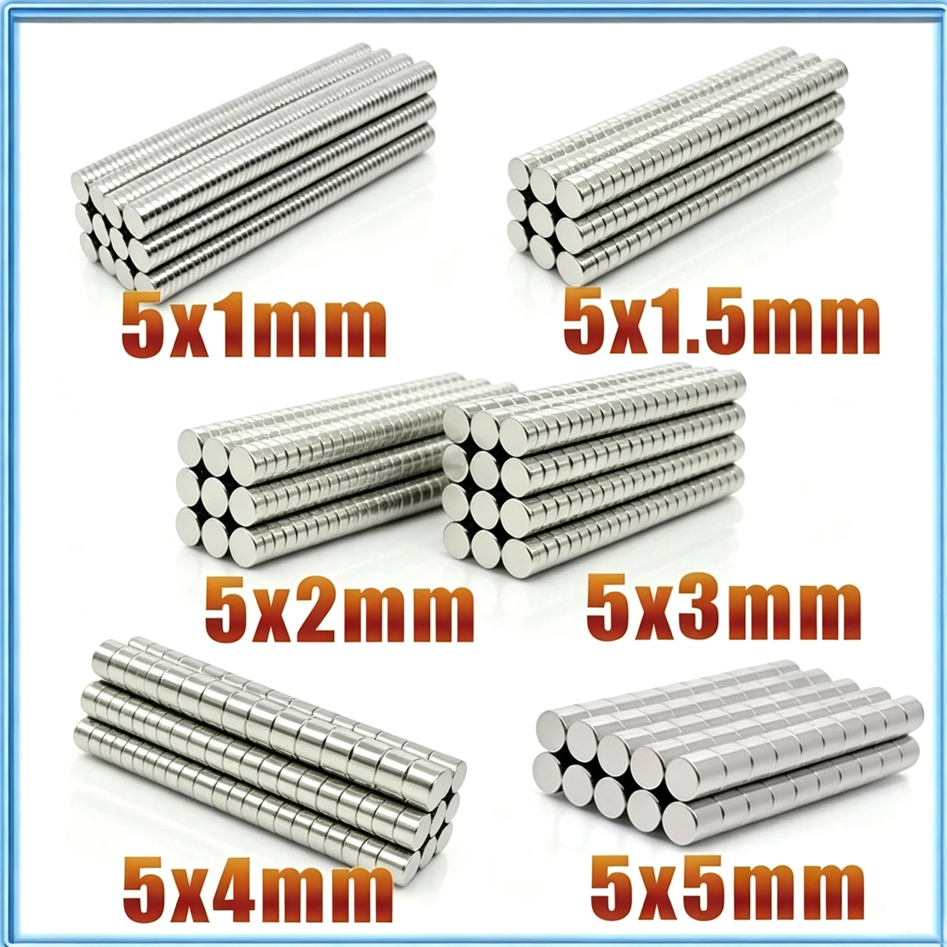 50-2000pcs N35 NdfeB Neodymium Magnet Round Magnets 5x1 5x1.5 5x2 5x3 5x4 5x5mm Fridge Magnets Hardware 5*2 5*3 5*5mm Magnet