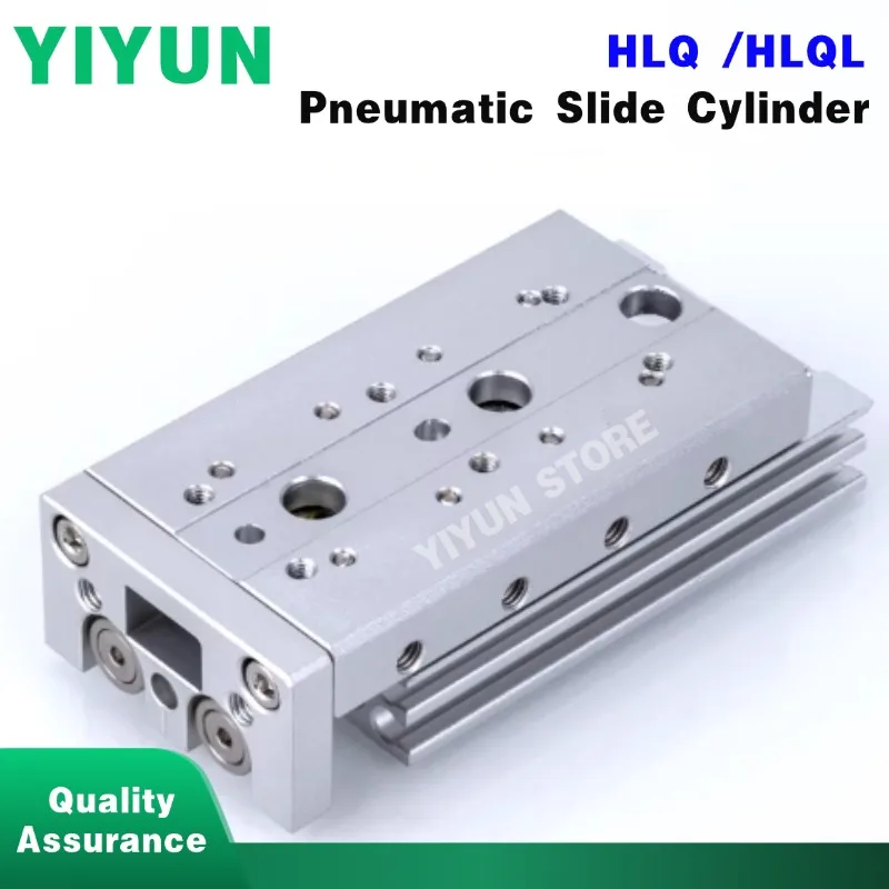 1pc HLQL / HLQ 6/8/12/16/20/25 - 10S/20S/30S/40S/50S/75S/100S/125S/150S Pneumatic Slide Cylinder Yiyun Store