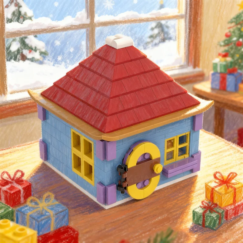 

312pcs MOC Bright Elf Houe Seasonal Christmas Model Building Toys Blocks Architecture Assemble Christmas Gift Idea Education