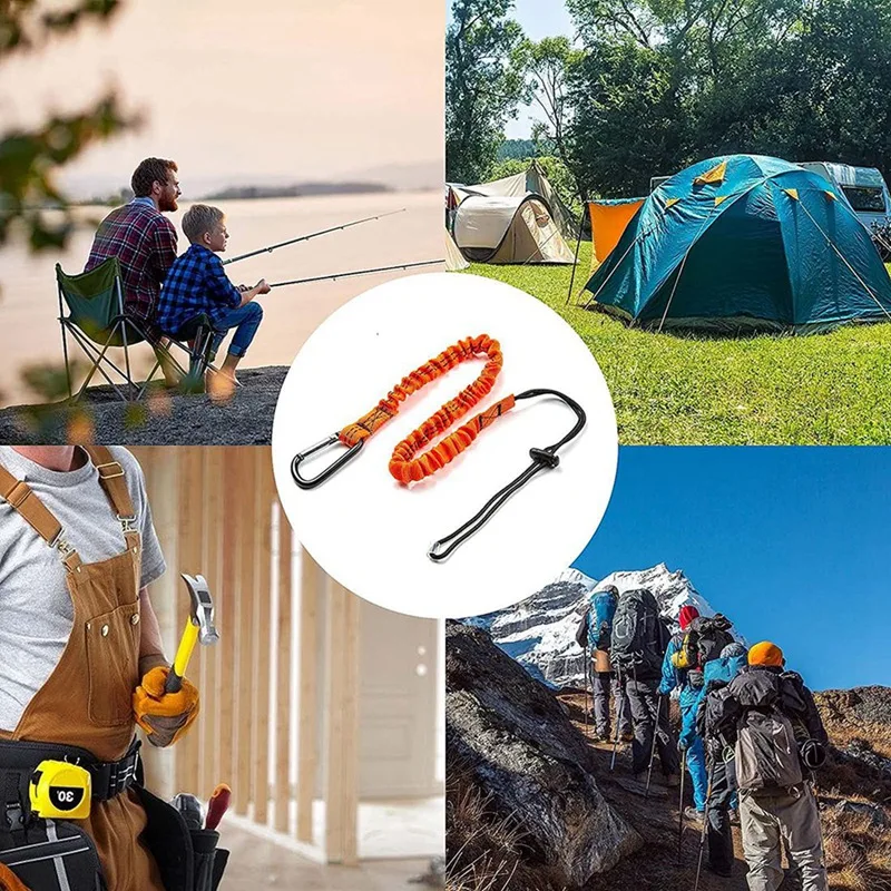 สายคล้องเครื่องมือนิรภัย6ชิ้นพร้อมห่วงล็อคสายคล้องเพื่อความปลอดภัยสายคล้องเพื่อความปลอดภัยสำหรับอุปกรณ์ทำงาน