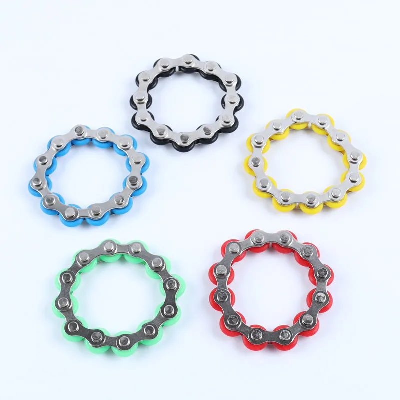 

8/12 Knots New Key Ring Chain Fidget Toy Pressure Relief Stress Chain Stainless Steel Bicycle Chain Buckle Key Ring Finger Toy