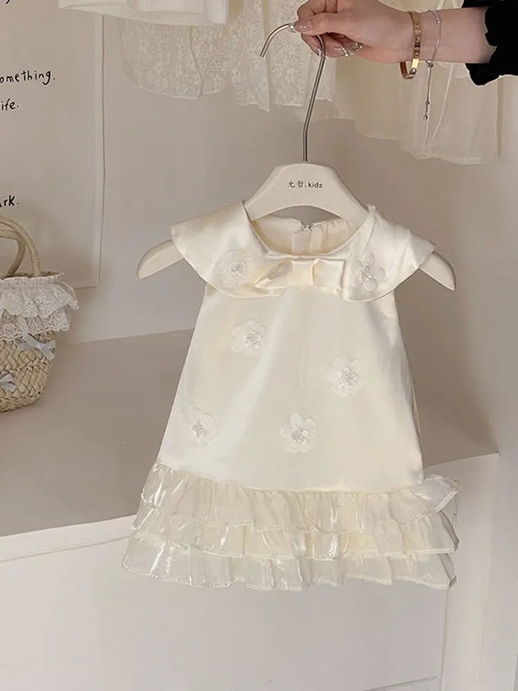 

Летний праздничный костюм для девочек на первый день рождения, сладкий и стильный, из других материалов