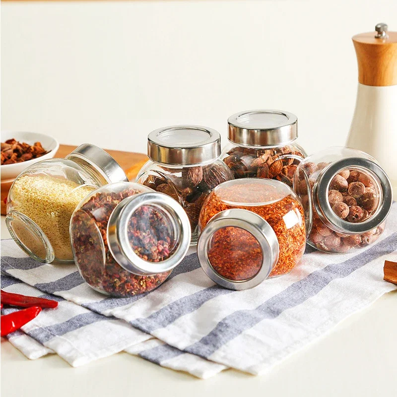 1-12 piece set honey bottle size storage seasoning glass jar barbecue seasoning bottle pepper sealed jar seasoning jar