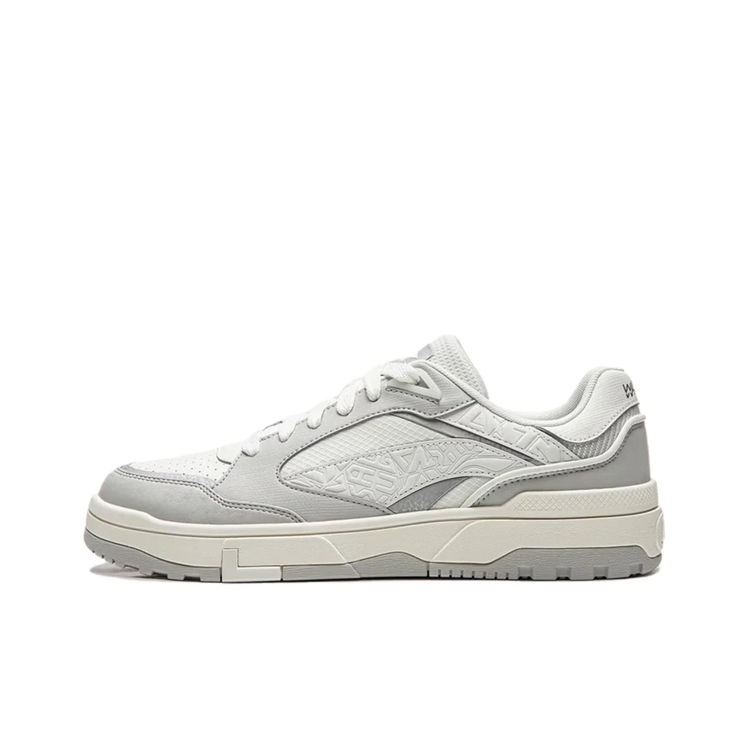 Li Ning Wave LITE Cushioning Abrasion Resistant Low top Skateboard Shoes Women's White Gray AGCW162-1