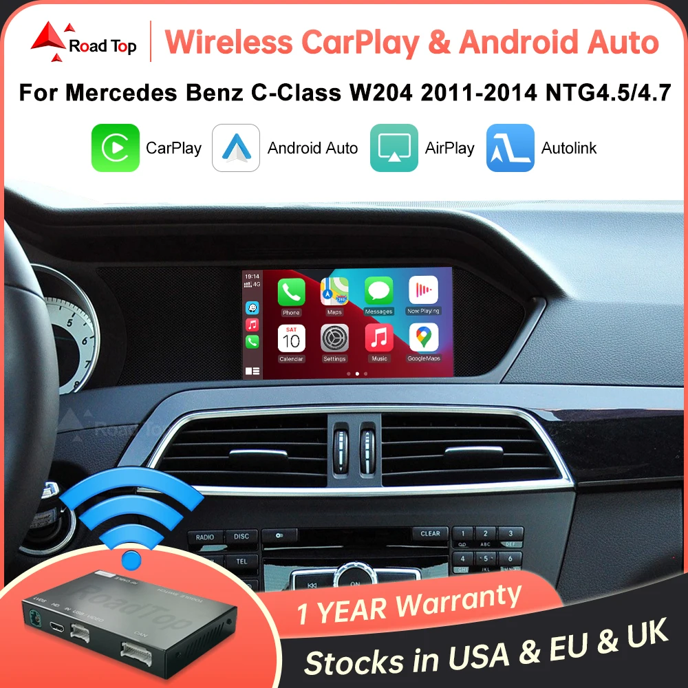 Wireless Carplay for Mercedes Benz C-Class W204 NTG4.5/ 2011-2014 with Android Auto Mirror Link AirPlay Car Play Functions