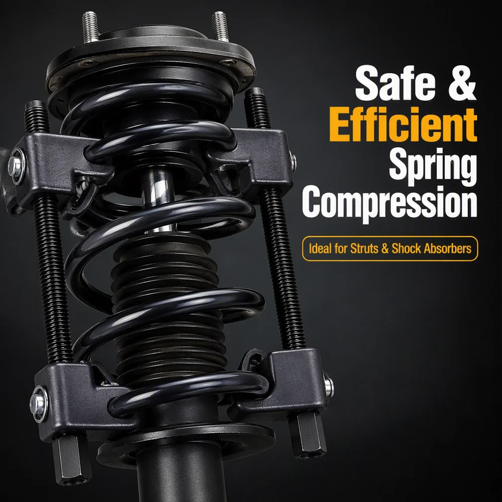 2Pcs Heavy-Duty Coil Spring Compressor Set for Struts & Shock Absorber Disassembly Professional Automotive Repair Tools for Gara