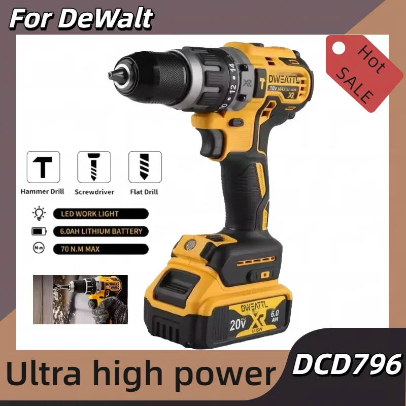 Для DeWalt DCD796 отвертка 20 В электрическая аккумуляторная ударная дрель портативная бесщеточная ручная дрель пистолетная дрель отвертка инструменты Для DeWalt DCD796 отвертка 20 В электрическая аккумуляторная ударная дрель портативная бесщеточная ручная дрель пистолетная дрель отвертка инструменты