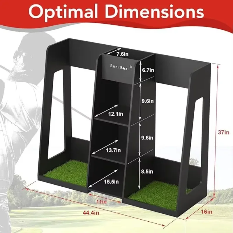 Golf Bag Organizer Storage Rack Stand Holder Fits 2 Extra Large Golf Club Bags and Multiple Golfing Equipment Accessories