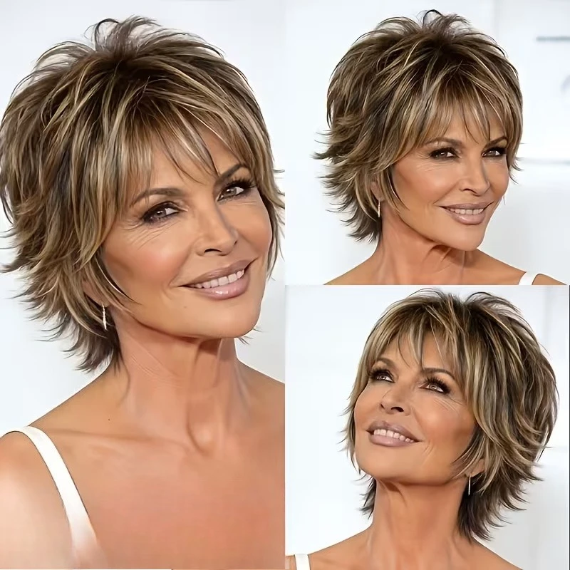 

Best-selling European and American women's short hair fashion realistic wig, synthetic fiber headpiece