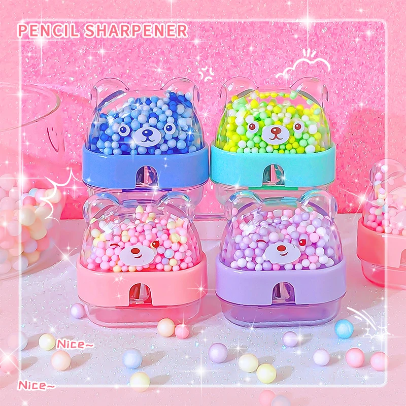 Office supplies kawaii stationery items school useful aesthetic School supplies cute bear pencil sharpener kids stationery