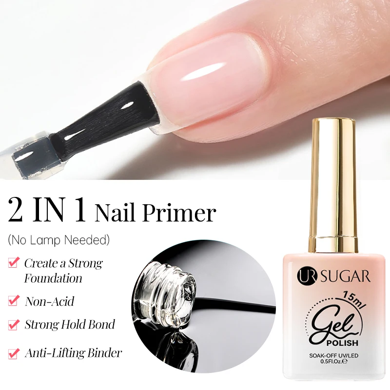 UR SUGAR Base Gel Top Coat Rubber Gel Nail Primer Gel Reinforcement for Nails Tools Soak Off UV LED Nail Varnish Function Gel