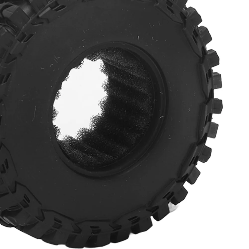 4Pcs/Set 55mm RC Tires Anti Slip Rubber RC Crawler Tires Black RC Replacement Tires for Axial SCX24 1/24 RC Car