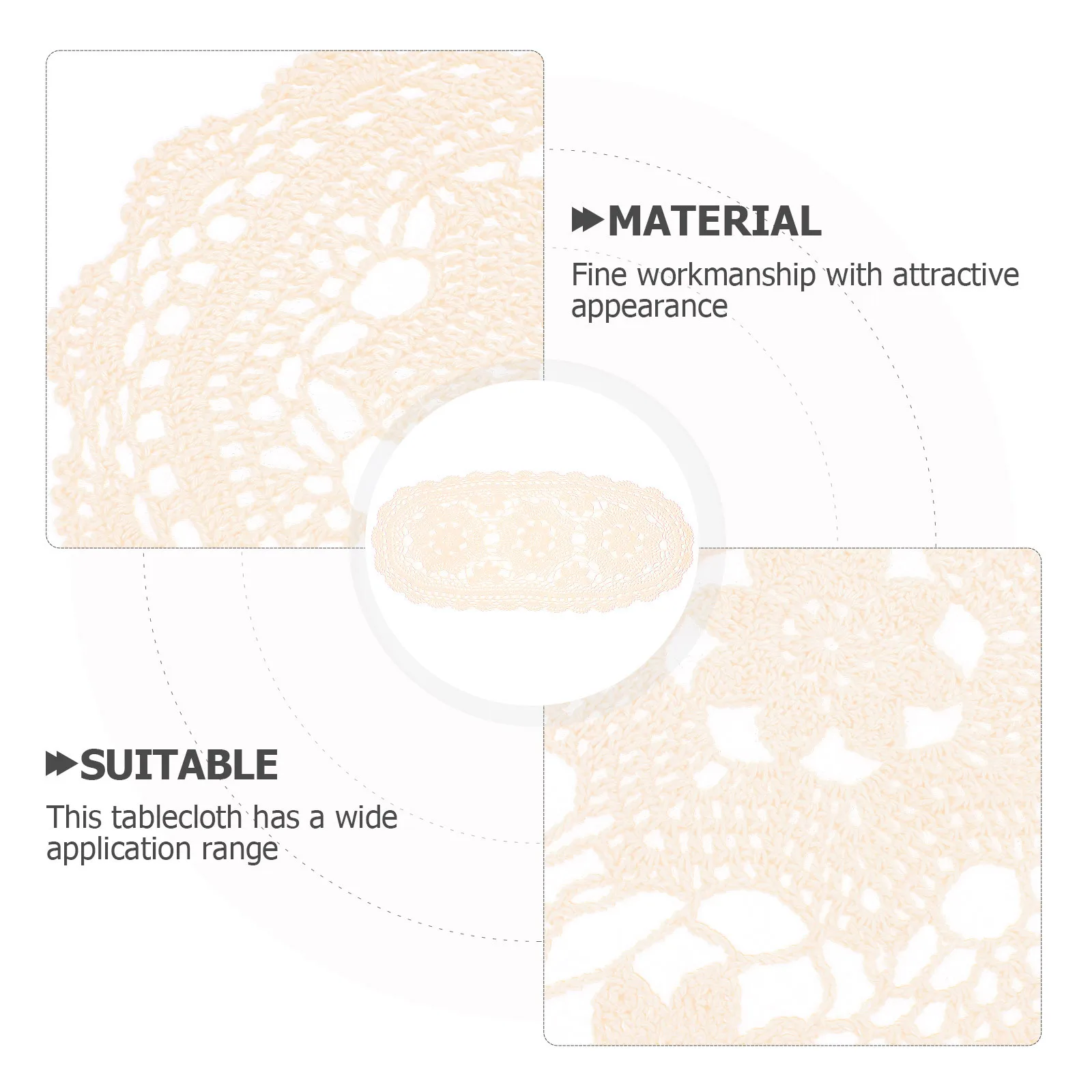 

Cotton Lace Tablecloth Rustic Decorative Runner for Dining Table Buffet Party Wedding Home Decor Crochet Table Cover