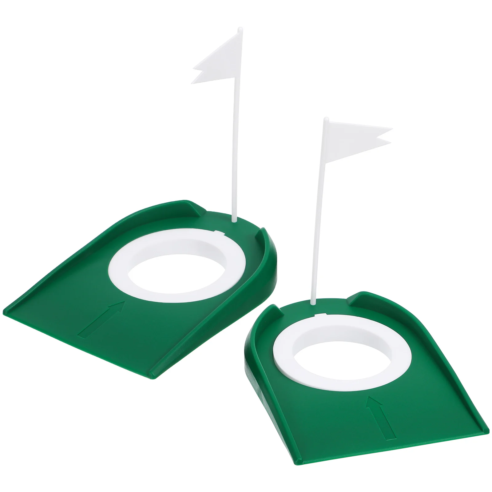 

2 Green Detachable Putting Cups 133mmx173mm PP Material Practice Aid Vibrant Color Stable Shots Easy Identification Golf