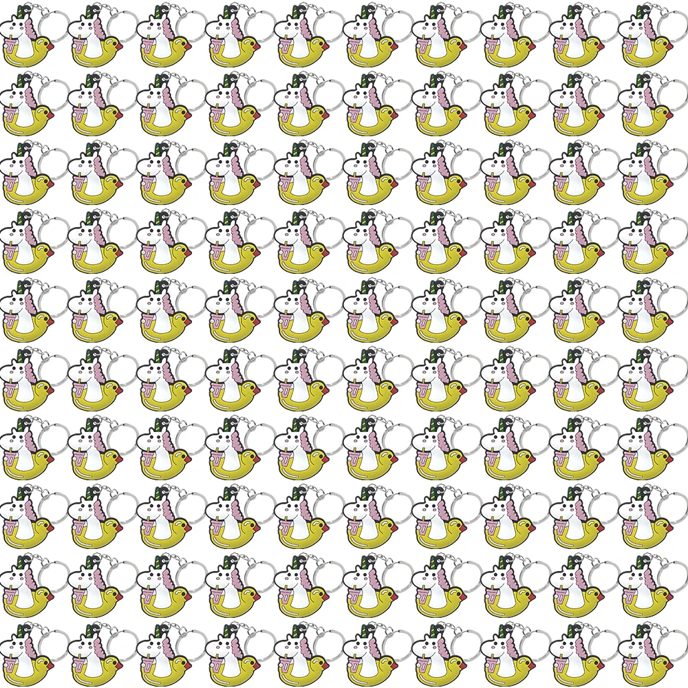 100 قطعة سلاسل المفاتيح يونيكورن لطيف للنساء الفتيات مفتاح الملحقات لحقيبة اليد الديكور كأس قلادة لطيف يونيكورن كيرينغ الهدايا #4