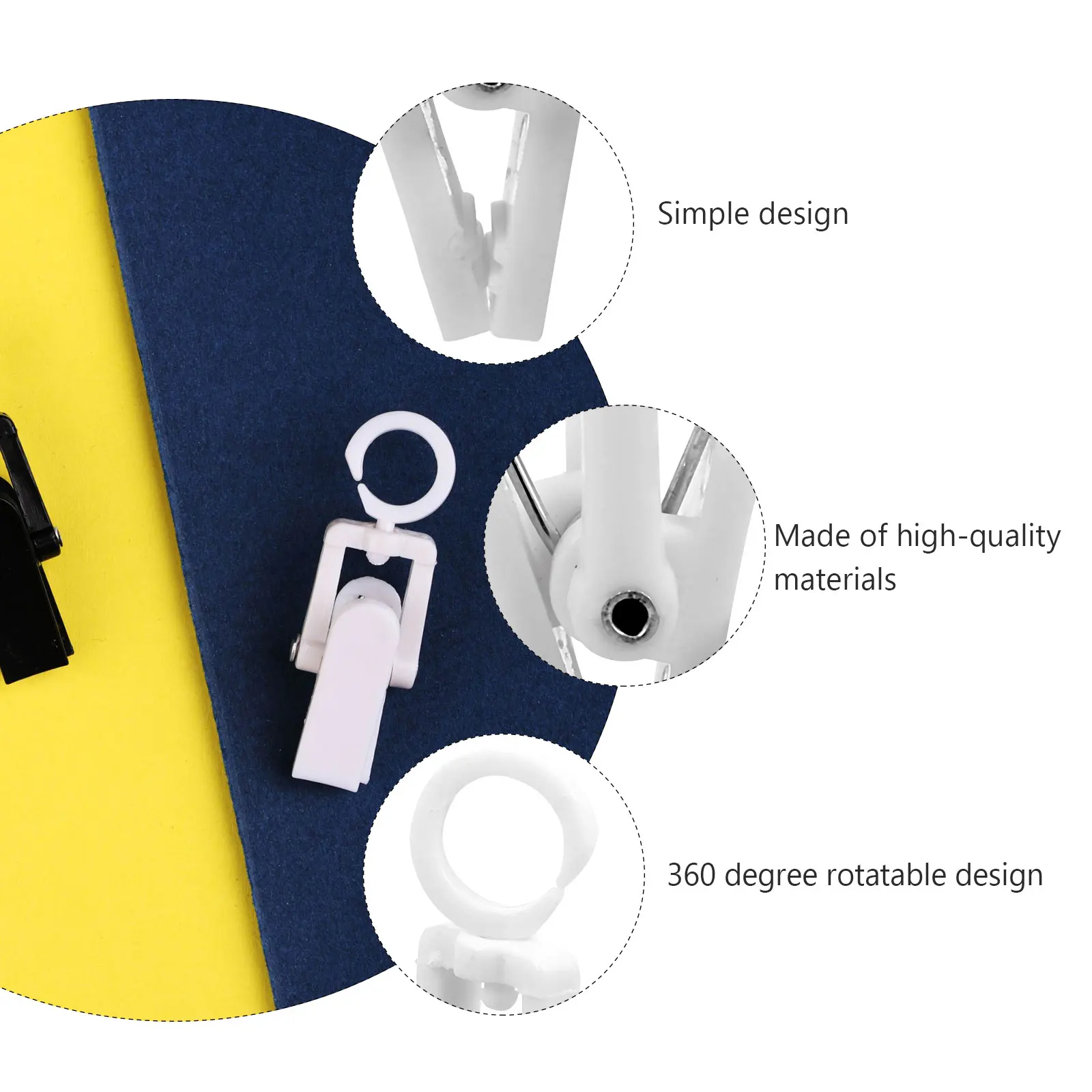 

50 Pcs Swimming Cap Clip Coat Hooks Swivel Clothes Pins Pegs Laundry Clips Curtain Clothespins