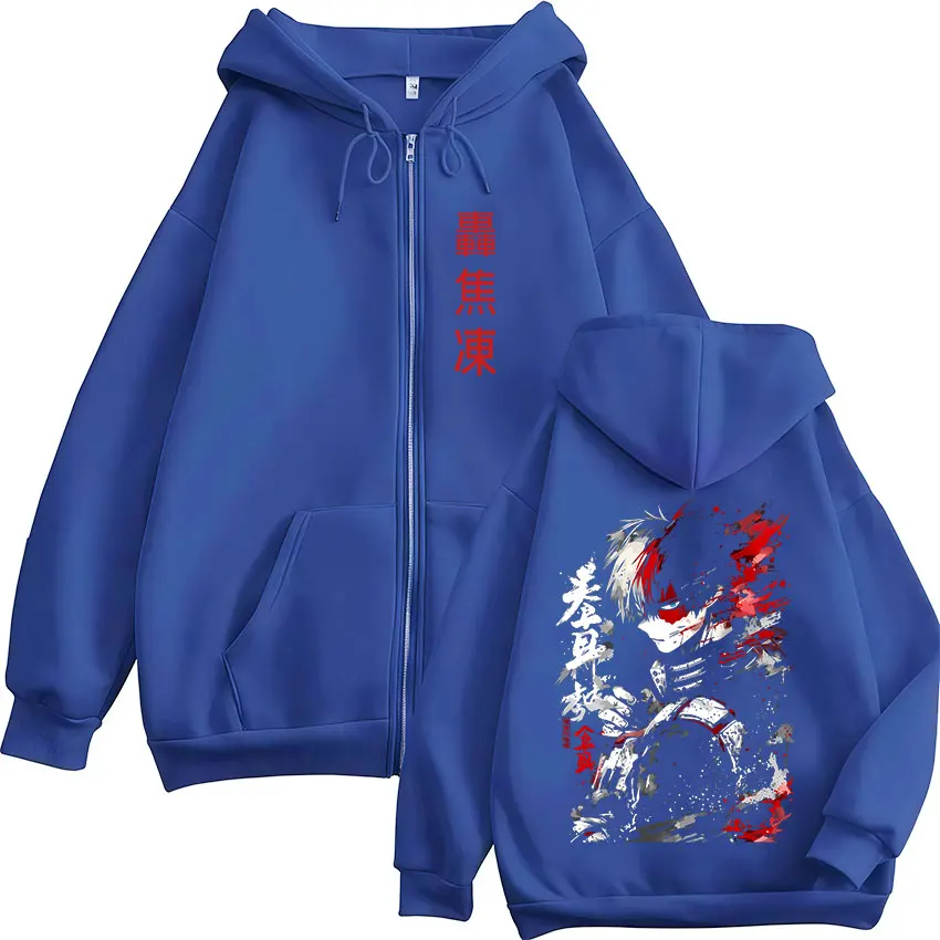 Anime My Hero Academia Shoto Todoroki Reißverschluss-Hoodies Herrenbekleidung Mode Langarm-Kapuzenpullover mit Reißverschluss Mäntel Jacken – Detail 6