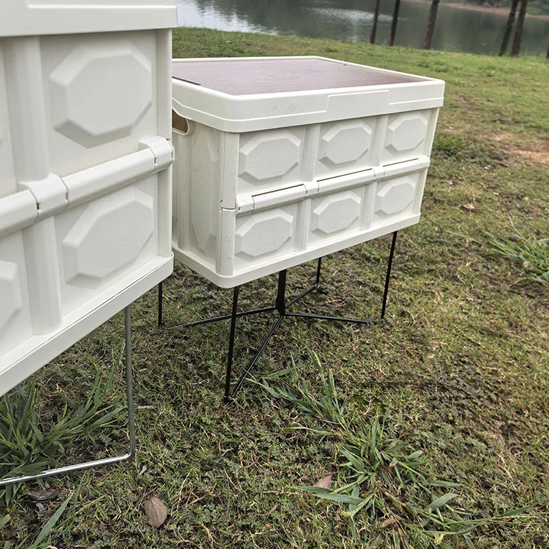 1 قطعة التخييم في الهواء الطلق للطي خفيفة الوزن صندوق تبريد رف حامل الحديد حاوية علب باردة حامل التخييم العرض #5