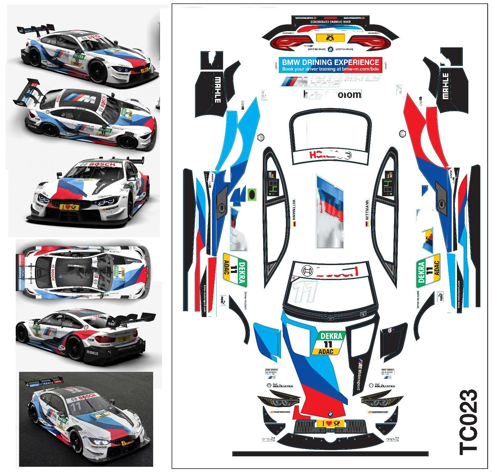 High quality M4 DTM Touring 1/10 drift RC PC body shell lampshade190mm width Transparent drift body for RC hsp hpi trax Tamiya