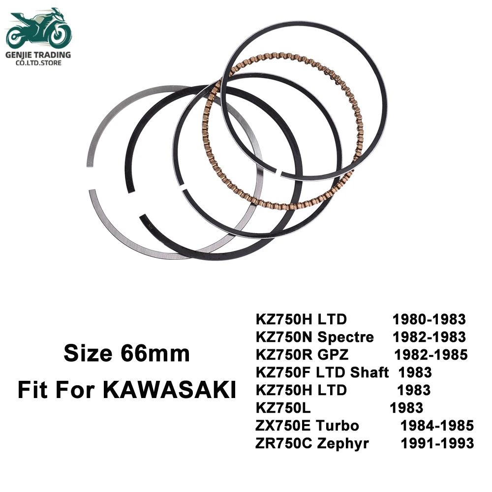 

66mm Motorcycle Piston Rings for KAWASAKI KZ750H LTD 80-83 KZ750N KZ750R KZ750F KZ750H KZ750L 1983 ZX750E ZR750C Zephyr 91-1993