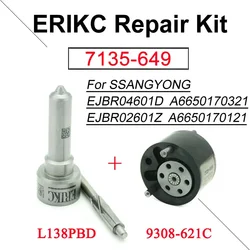 EJBR04601D FUEL INJECTOR VALVE 9308-621C NOZZLE L138PBD REPAIR KITS 7135-649 FOR Euro 3 SSANGYONG DELPHI EJBR02601Z REXTON 2.7L