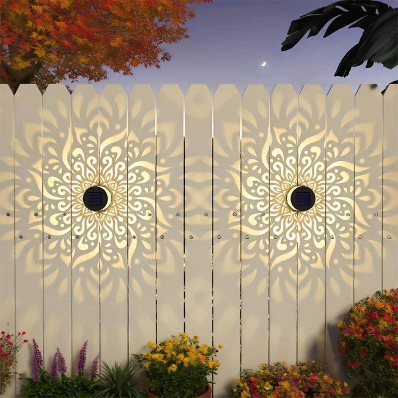 Outdoor Garden Solar Light Waterproof Landscape Light Iron Art Hanging Projection Light For Garden Decoration