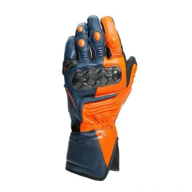 Motorbike Motocross Mountain Bicycle Rider Genuine Leather Carbon Racing Gloves For Men