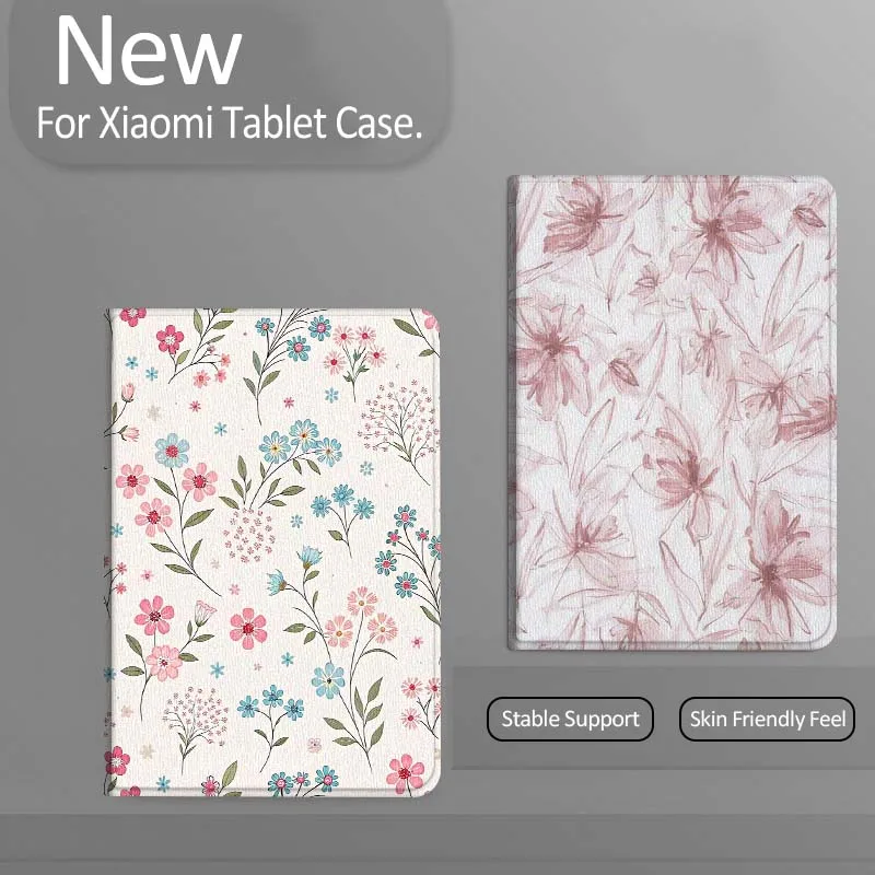 

Pink Floral Pattern Fabric Gift Tablet Case For Xiaomi Redmi Mini Pad SE K 2 4 5 6 7 8 2023 2025 11 8.8 11.2 10.1 Pro