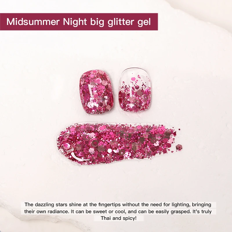 Ibdgel 8g Glitter Nail Gel Polish Midsummer Night big glitter gel Varnis Semi Permanent UV Gel Nail Art Gel