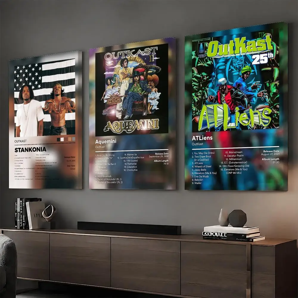 O-Outkast Rapper Album Painting Calligraphy HD Modern Style Inner Frame Canvas Poster Bedroom Room Hallway Wall Art Decor