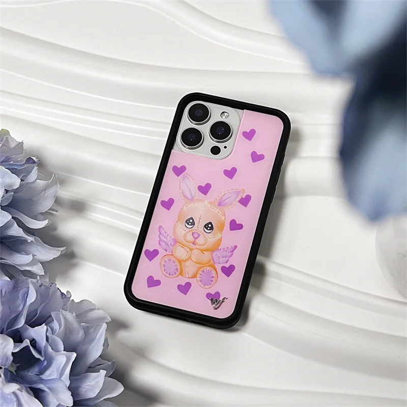 Wildflower Flowers Plants Bear Phone Case for iPhone 17 16 15 14 13 12 Pro Max 16Plus WF Fashion Animal Swan Rabbit Cover Funda