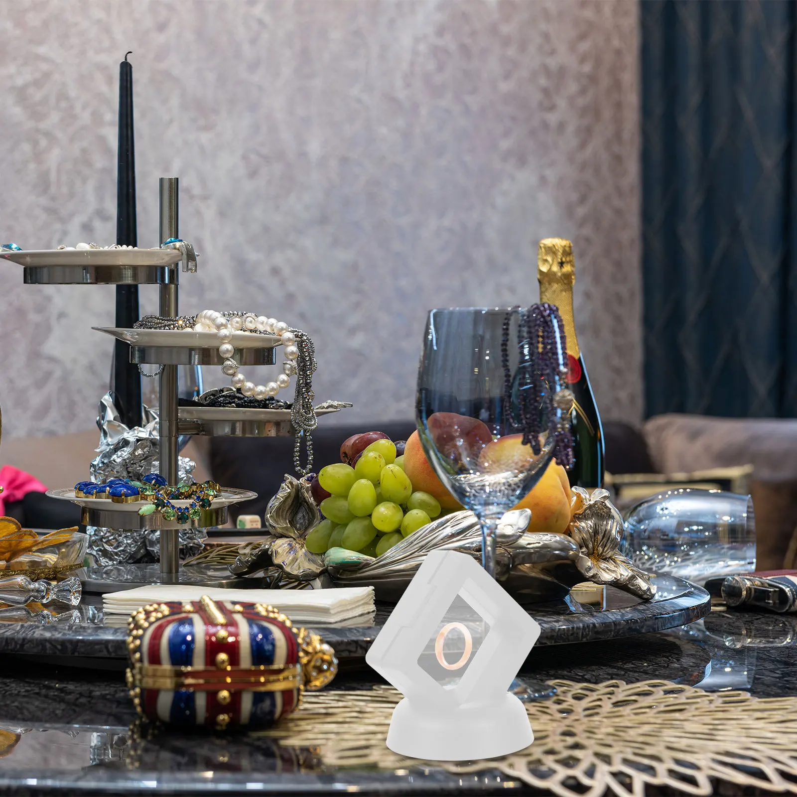 

Плавающая витрина для ювелирных изделий, органайзер для хранения прозрачной пленки из АБС-пластика, грязеотталкивающий стильный чехол для колец