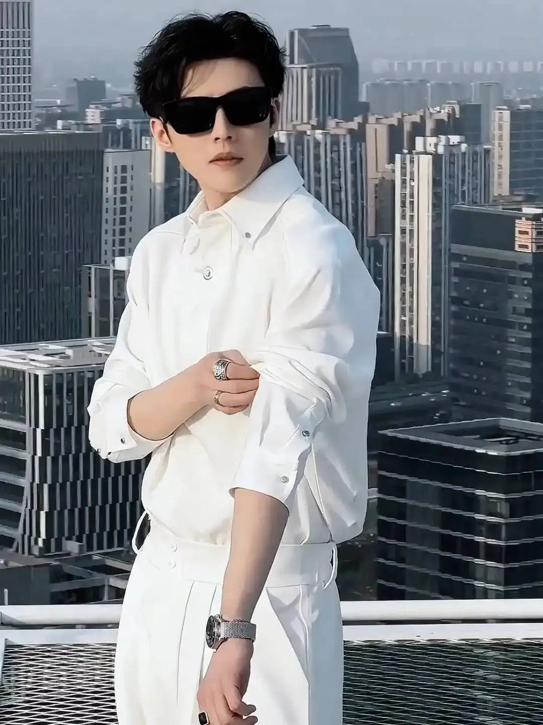 

Man Shirts Pants Set 2026 Spring New High Quality Office Suit Design Style Minimalist Shirt Set Casual Loose Shirt Pants Outfit