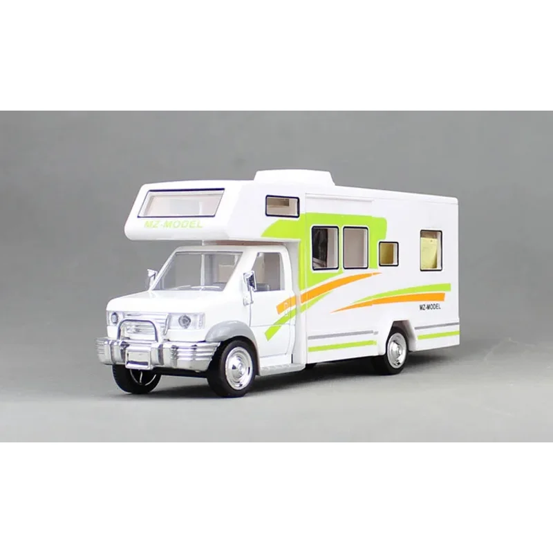 [Lustig] 22 cm großes Motorhomes Home Coach Camper Van-Modell aus Druckguss mit Licht und Ton. Rückzugs-Legierungsauto inklusive Möbelspielzeug