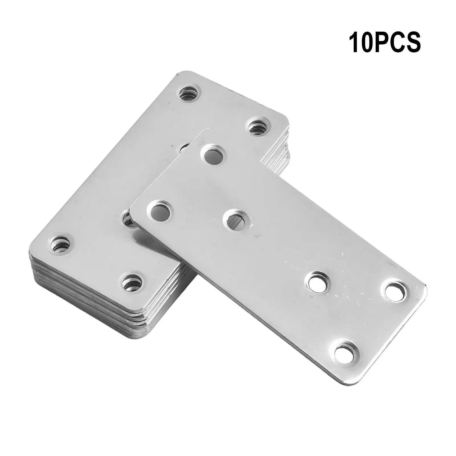 Sleek Design Set Of Ten Metal Flat Plates Made From Stainless Steel Featuring A Reliable Six Hole Installation